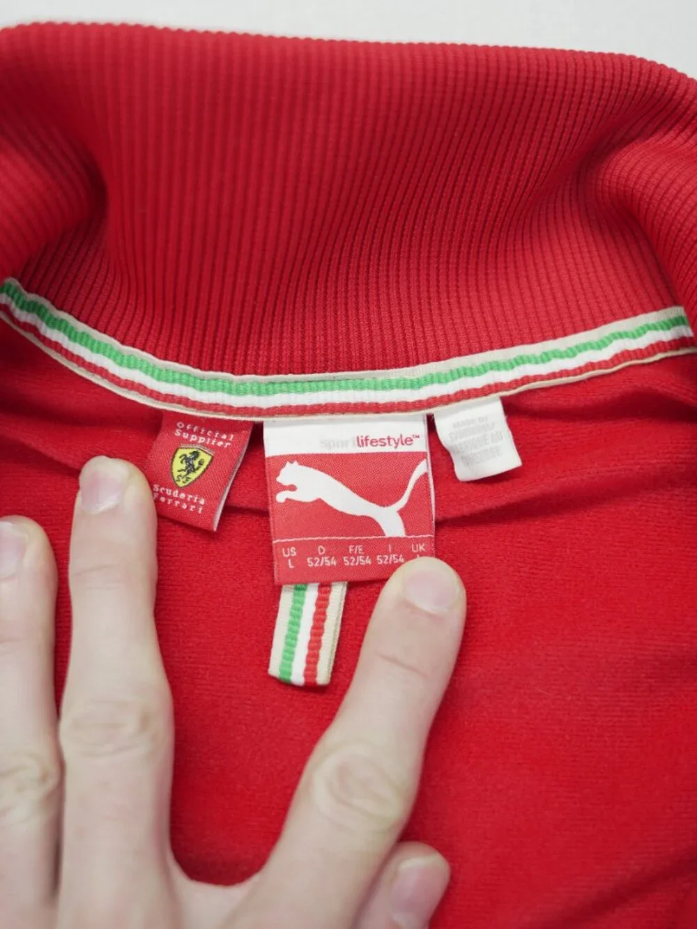 PUMA SCUDERIA FERRARI Zip-Up Track Jacket MEN'S SZ Large Red/Rosso Corso Racing - Picture 7 of 12